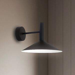 Viokef LED απλίκα Marsi, μαύρο, Ø 25 cm, μέταλλο, Μαύρο, Σαλόνι / τραπεζαρία, Μέταλλο