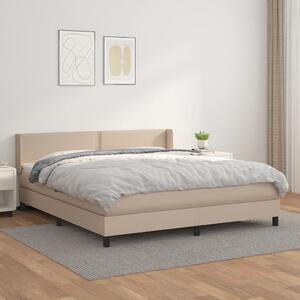 VidaXL Κρεβάτι Boxspring με Στρώμα Καπουτσίνο 160x200εκ.από Συνθ.Δέρμα