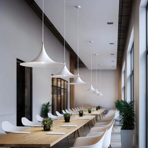 Linea Light Κρεμαστό φωτιστικό Morgana, λευκό/νικέλιο, μέταλλο, Ø 48 cm, E27, ρυθμιζόμενος, Λευκό, Σαλόνι / τραπεζαρία, Αλουμίνιο, σύγχρονο