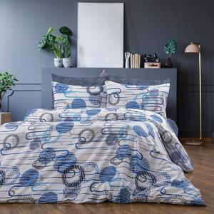 Σεντόνια Μονά (Σετ 160x240) Dimcol Διώνη 602 White-Blue