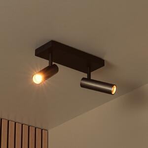 Lucide Προβολέας οροφής Grado, μήκος 25 cm, γκρι, μέταλλο, 2 φύλλα., ρυθμιζόμενος, Γκρι, Σαλόνι / τραπεζαρία, Αλουμίνιο, σύγχρονο
