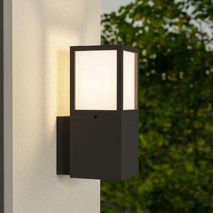 Deko-Light Εξωτερικό φωτιστικό τοίχου Facado 2 Square, αλουμίνιο, σκούρο γκρι, E27, ρυθμιζόμενος, Μαύρο, Αλουμίνιο, σύγχρονο, Πρίζα τοίχου