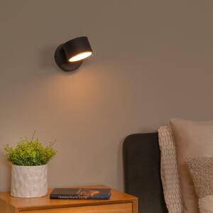 Lucide LED φωτιστικό τοίχου Gian, μαύρο, πλάτος 11 cm, μέταλλο, ρυθμιζόμενος, Μαύρο, Σαλόνι / τραπεζαρία, Μέταλλο, σύγχρονο