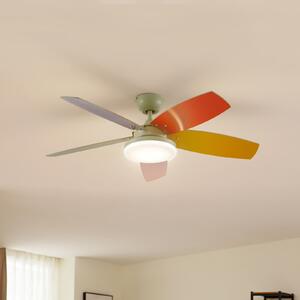 Lindby Ανεμιστήρας οροφής LED Jonte, ξύλο, DC, αθόρυβος, Ø 106 cm, ρυθμιζόμενος, Πολύχρωμο, Σαλόνι / τραπεζαρία, Μέταλλο, σύγχρονο