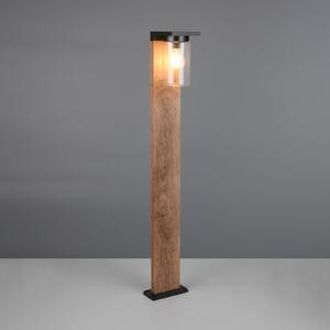 Trio Lighting Φωτιστικό διαδρόμου ARDILA, εμφάνιση ξύλου, ύψος 100 cm, μέταλλο/γυαλί IP44, ρυθμιζόμενος, Ξύλου, Αλουμίνιο, σύγχρονο