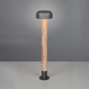 Trio Lighting Φωτιστικό διαδρόμου FRASER, εμφάνιση ξύλου, ύψος 85 cm, μέταλλο, IP54, ρυθμιζόμενος, Ξύλου, Αλουμίνιο, σύγχρονο