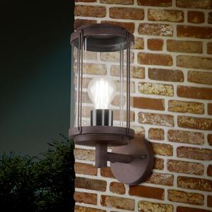 Trio Lighting Εξωτερικό φωτιστικό τοίχου TANARO, χρώμα σκουριάς, ύψος 33 cm, μέταλλο IP44, ρυθμιζόμενος, Καφέ / Σκουριάς, Αλουμίνιο, σύγχρονο, Στρογγυλό τοίχο