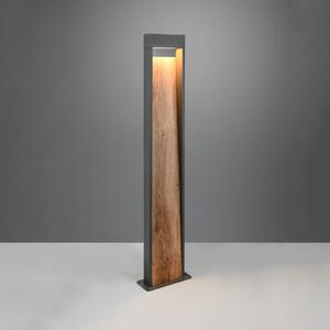 Trio Lighting Φωτιστικό LED SALMON, εμφάνιση ξύλου, ύψος 100 cm μέταλλο, IP44, Ξύλου, Αλουμίνιο, σύγχρονο