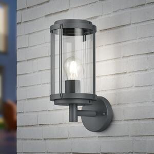 Trio Lighting Εξωτερικός φωτισμός τοίχου TANARO, ανθρακί, ύψος 33 cm, μέταλλο, IP44, ρυθμιζόμενος, Μαύρο, Αλουμίνιο, σύγχρονο, Στρογγυλό τοίχο
