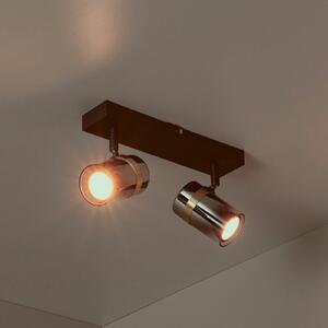 Lucide Προβολέας οροφής Upton, μήκος 26 cm, μαύρο/καπνιστό γκρι, 2 φύλλα., ρυθμιζόμενος, Μαύρο, Σαλόνι / τραπεζαρία, Γυαλί, σύγχρονο