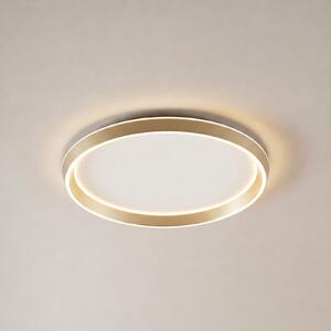 Lucande Φωτιστικό οροφής LED Rylan, ορείχαλκος, Ø 62 εκ., ρυθμιζόμενη ένταση, ρυθμιζόμενος, Χρυσό / Ορείχαλκου, Σαλόνι / τραπεζαρία, Μέταλλο, σύγχρονο