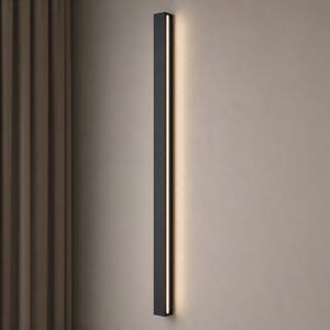 Lucande Φωτιστικό τοίχου LED Kinsley, 90 εκ., μαύρο, με δυνατότητα ρύθμισης, ρυθμιζόμενος, Μαύρο, Σαλόνι / τραπεζαρία, Μέταλλο, σύγχρονο