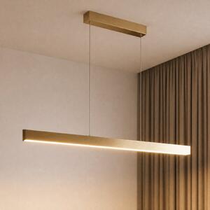 Lucande LED κρεμαστό φωτιστικό Mylosh, χρυσό, 150 cm, CCT, με δυνατότητα, ρυθμιζόμενος, Χρυσό / Ορείχαλκου, Σαλόνι / τραπεζαρία, Αλουμίνιο, σύγχρονο