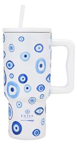Κούπα Θερμός Με Λαβή & Καλαμάκι 900ml Estia Save The Aegean Tumbler Spirit Of Luck 01-35204