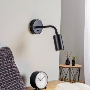 Nowodvorski Lighting Φωτιστικό τοίχου Eye Flex S, μαύρο, ρυθμιζόμενος, Μαύρο, Σαλόνι / τραπεζαρία, Μέταλλο, σύγχρονο