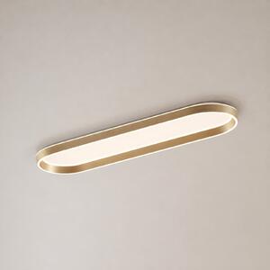 Lucande Φωτιστικό οροφής LED Rylan, 112 εκ., ορείχαλκος, με δυνατότητα ρύθμισης, ρυθμιζόμενος, Χρυσό / Ορείχαλκου, Σαλόνι / τραπεζαρία, Μέταλλο, σύγχρονο
