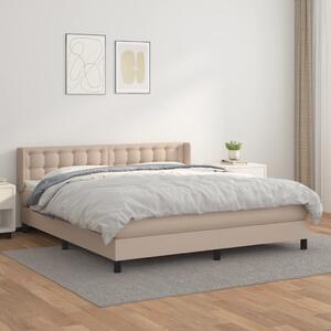 VidaXL Κρεβάτι Boxspring με Στρώμα Καπουτσίνο 180x200 εκ. Συνθ. Δέρμα