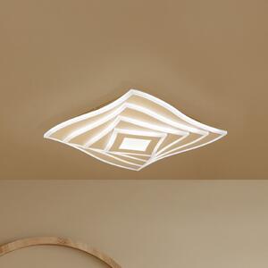 FISCHER & HONSEL LED οροφής HERO, άμμος, 40x40 cm, τηλεχειριστήριο, CCT dim, ρυθμιζόμενος, Μπεζ, Σαλόνι / τραπεζαρία, Μέταλλο, σύγχρονο
