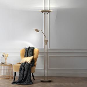 FISCHER & HONSEL Λάμπα LED Tallri, γκριζωπό μπεζ Ύψος 180 cm 2 φώτα CCT Touchdim, ρυθμιζόμενος, Καφέ / Σκουριάς, Σαλόνι / τραπεζαρία, Μέταλλο, σύγχρονο, Φως ανάγνωσης