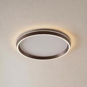 Lucande Φωτιστικό οροφής LED Rylan, καφέ, Ø 62 cm, με ρυθμιζόμενη ένταση, ρυθμιζόμενος, Καφέ / Σκουριάς, Σαλόνι / τραπεζαρία, Μέταλλο, σύγχρονο