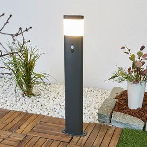 Lindby LED φωτιστικό διαδρόμου Obri, 80 cm, ανθρακί, αισθητήρας, Μαύρο, Μέταλλο, σύγχρονο