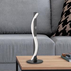 FISCHER & HONSEL LED επιτραπέζια λάμπα BRIDGE, μαύρη, ύψος 41 cm, μέταλλο, ρυθμιστής έντασης, ρυθμιζόμενος, Μαύρο, Σαλόνι / τραπεζαρία, Μέταλλο, σύγχρονο