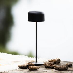 Konstsmide LED-Akku-Tischlampe Lille, ύψος 36 cm, μαύρο, IP54, USB, ρυθμιζόμενος, Μαύρο, Σαλόνι / τραπεζαρία, Αλουμίνιο, σύγχρονο