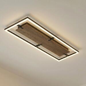 Lucande Φωτιστικό οροφής LED Vectra, 100 x 30 cm, ξύλο, με δυνατότητα ρύθμισης, ρυθμιζόμενος, Ξύλου, Σαλόνι / τραπεζαρία, Πλαστικό, σύγχρονο