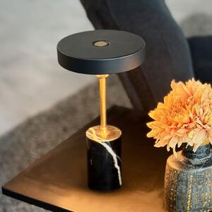 Dyberg Larsen LED-Akku-Tischlampe Starlight, μαύρο/ορείχαλκος, ρυθμιζόμενος, Μαύρο, Σαλόνι / τραπεζαρία, Μέταλλο, σχεδιασμός