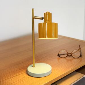 Dyberg Larsen LED φορητή λάμπα Ocean Mini, κάρυ/τυρκουάζ, ρυθμιζόμενος, Κίτρινο, Σαλόνι / τραπεζαρία, Μέταλλο, Σκανδιναβικό