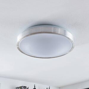 Lindby LED φωτιστικό οροφής Emelie, Ø 42 cm, αλουμινένιο χρώμα, μέταλλο, Μεταλλικό, Σαλόνι / τραπεζαρία, Μέταλλο, σύγχρονο