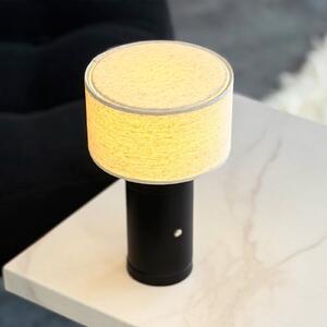 Dyberg Larsen Φωτιστικό LED με μπαταρία Mellow, μαύρο, 23 cm, ρυθμιζόμενος, Μαύρο, Σαλόνι / τραπεζαρία, Ξύλο, Σκανδιναβικό
