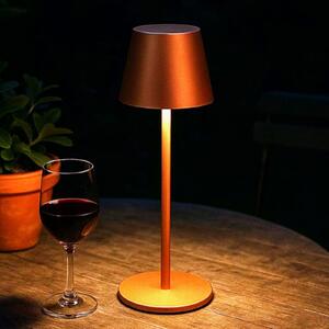 FH Lighting LED-Akku-Tischleuchte Viletto, σκουριασμένο χρώμα, ύψος 36 cm, IP54, ρυθμιζόμενος, Καφέ / Σκουριάς, Μέταλλο, σύγχρονο