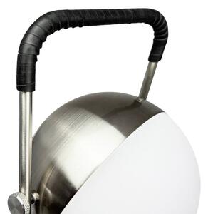 Dyberg Larsen Φωτιστικό LED με μπαταρία Mova, μαύρο, IP44, ρυθμιζόμενος, Ασημένιο, Σαλόνι / τραπεζαρία, Μέταλλο, Σκανδιναβικό