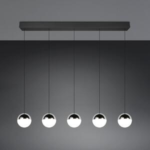 Reality Leuchten Κρεμαστό φωτιστικό LED Senta, χρώμιο, μήκος 114 cm, 4.000 K, 5 φτερά., Μεταλλικό, Σαλόνι / τραπεζαρία, Πλαστικό, σύγχρονο, Σφαίρα