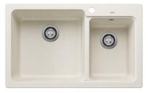 Blanco Naya 8 Soft White SILGRANIT™ PuraDur™ Γρανιτένιος Νεροχύτης Ένθετος με 2 Γούρνες 81,5x50cm