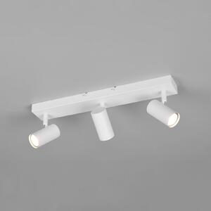 Reality Leuchten Προβολέας Taryn, λευκό ματ, μήκος 45 cm, 3 φτερά, Mini-GU10, ρυθμιζόμενος, Λευκό, Σαλόνι / τραπεζαρία, Μέταλλο, σύγχρονο, Ημικυκλική οροφή με απόσταση