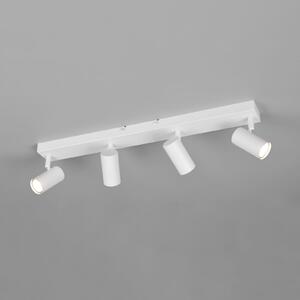 Reality Leuchten Προβολέας Taryn, λευκό ματ, μήκος 62 cm, 4 φτερά, Mini-GU10, ρυθμιζόμενος, Λευκό, Σαλόνι / τραπεζαρία, Μέταλλο, σύγχρονο, Ημικυκλική οροφή με απόσταση