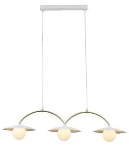 Φωτιστικό Οροφής Τρίφωτο Aca Fleria HM235P3 White/Gold