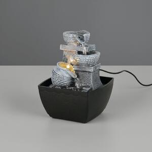 Reality Leuchten LED επιτραπέζια λάμπα Luma, καφέ, ύψος 18 cm, συνθετική ρητίνη, USB, Καφέ / Σκουριάς, Σαλόνι / τραπεζαρία, Πλαστικό