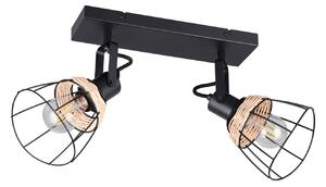 Reality Leuchten Φωτιστικό οροφής Jerome, μήκος 36 cm, 2 φτερά, μαύρο ματ μέταλλο, ρυθμιζόμενος, Μαύρο, Σαλόνι / τραπεζαρία, Μέταλλο, σύγχρονο, Οροφή πολλαπλής φλόγας