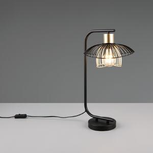 Reality Leuchten Λάμπα τραπεζιού Lauris, μαύρο ματ, ύψος 44 cm, μέταλλο, E27, Μαύρο, Σαλόνι / τραπεζαρία, Μέταλλο, σύγχρονο