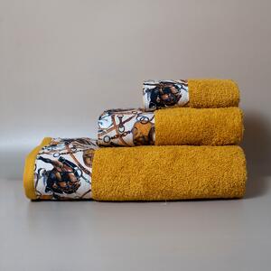 Πετσέτα Προσώπου (50x100) White Fabric Horsie Yellow 600gsm