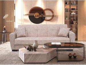 ANIMA LIGHT BROWN ΥΦΑΣΜΑ 3ΘΕΣΙΟΣ ΚΑΝΑΠΕΣ/ΚΡΕΒΑΤΙ ΜΕ ΑΠΟΘ.ΧΩΡΟ 210X80εκ
