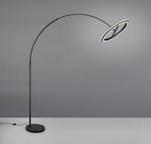 Trio Lighting LED-Bogen-Stehlamp Amador, μαύρο, ύψος 205 cm μέταλλο, ρυθμιζόμενος, Μαύρο, Σαλόνι / τραπεζαρία, Μέταλλο, σύγχρονο