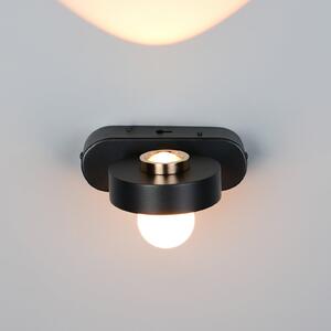 Trio Lighting LED φωτιστικό τοίχου Arpino μαύρο Προεξοχή 15 cm Μέταλλο 2 φτερά., ρυθμιζόμενος, Μαύρο, Σαλόνι / τραπεζαρία, Μέταλλο, σύγχρονο