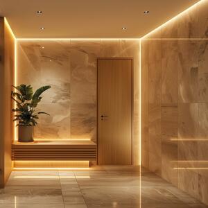 Hera Λωρίδα LED SAUNA, 3.000 K, μήκος 200 cm, IP54, 24 V, ρυθμιζόμενος, Λευκό, Σαλόνι / τραπεζαρία, Πλαστικό, σύγχρονο
