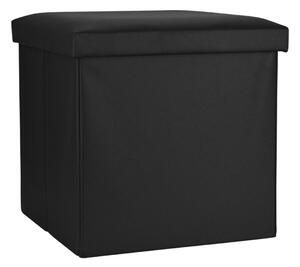 Σκαμπό Με Αποθηκευτικό Χώρο (38x38x38) Estia Cube Leather Black 03-35891