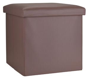 Σκαμπό Με Αποθηκευτικό Χώρο (38x38x38) Estia Cube Leather Brown 03-35914