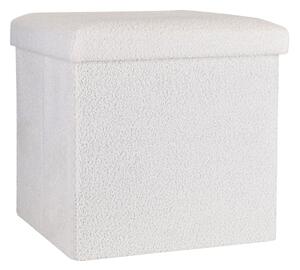 Σκαμπό Με Αποθηκευτικό Χώρο (38x38x38) Estia Cube Teddy White 03-35921